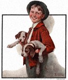 Norman Rockwell's Boy With Puppies from the March 18, 1922 Country Gentleman cover
