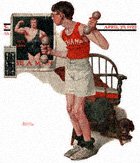 Boy Lifting Weights from the April 29, 1922 Saturday Evening Post cover