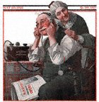 Old Couple Listening to Radio from the May 20, 1922 Saturday Evening Post cover