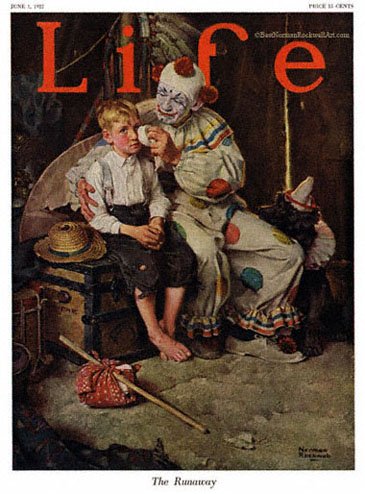 The Runaway by Norman Rockwell appeared on Life Magazine cover June 1, 1922