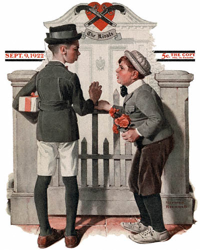 The September 9, 1922 Saturday Evening Post cover by Norman Rockwell entitled Rivals