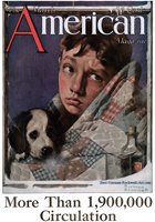Norman Rockwell's Boy and Dog in Quilt from the March 1923 American cover