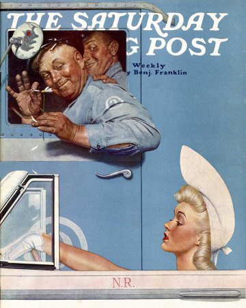The July 26, 1941 Saturday Evening Post cover by Norman Rockwell entitled The Flirts