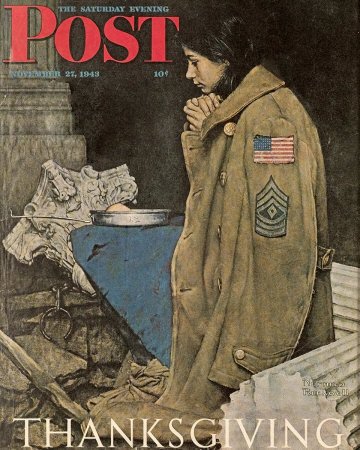 Norman Rockwell: Thanksgiving: Girl Praying