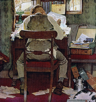 The March 17, 1945 Saturday Evening Post cover by Norman Rockwell entitled Income Tax
