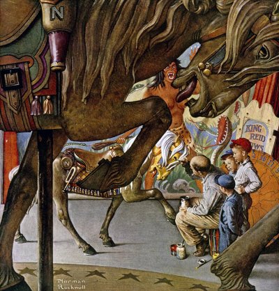 The May 3, 1947 Saturday Evening Post cover by Norman Rockwell entitled Merry-Go-Round