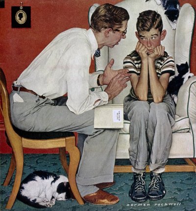 The July 14, 1952 Saturday Evening Post cover by Norman Rockwell entitled Facts of Life