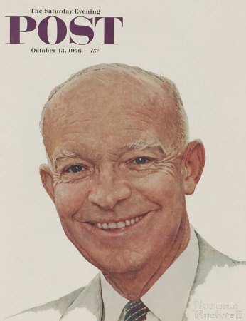 The October 13, 1956 Saturday Evening Post cover by Norman Rockwell entitled Portrait of Dwight D. Eisenhower