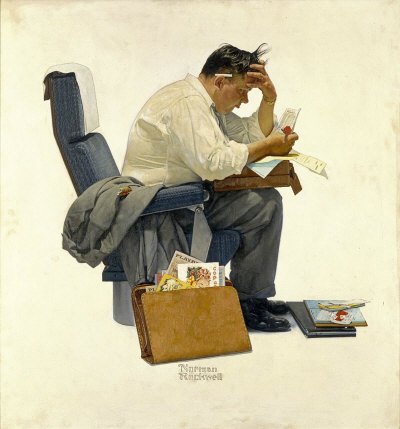 The November 30, 1957 Saturday Evening Post cover by Norman Rockwell entitled The Expense Account