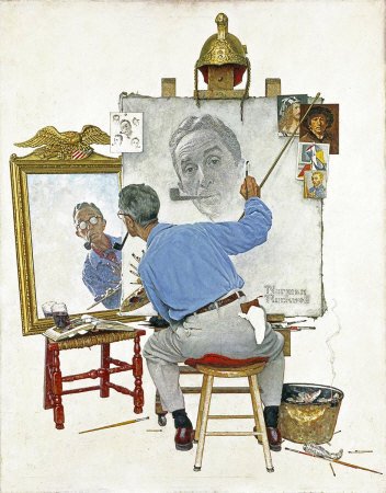 Norman Rockwell: Triple Self Portrait, the February 13, 1960 Saturday Evening Post cover