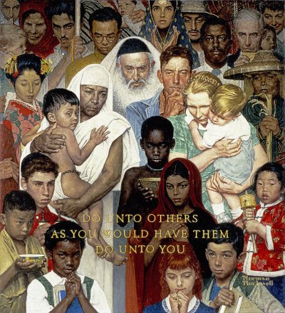 Norman Rockwell: Golden Rule, the April 1, 1961 Saturday Evening Post cover