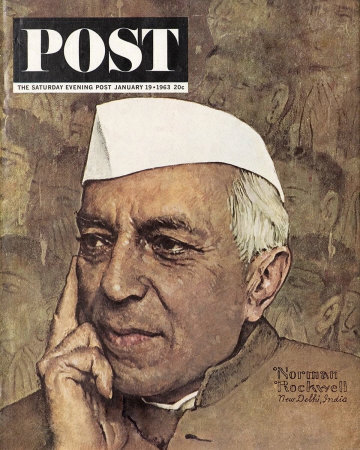 The January 19, 1963 Saturday Evening Post cover by Norman Rockwell entitled Portrait of Nehru